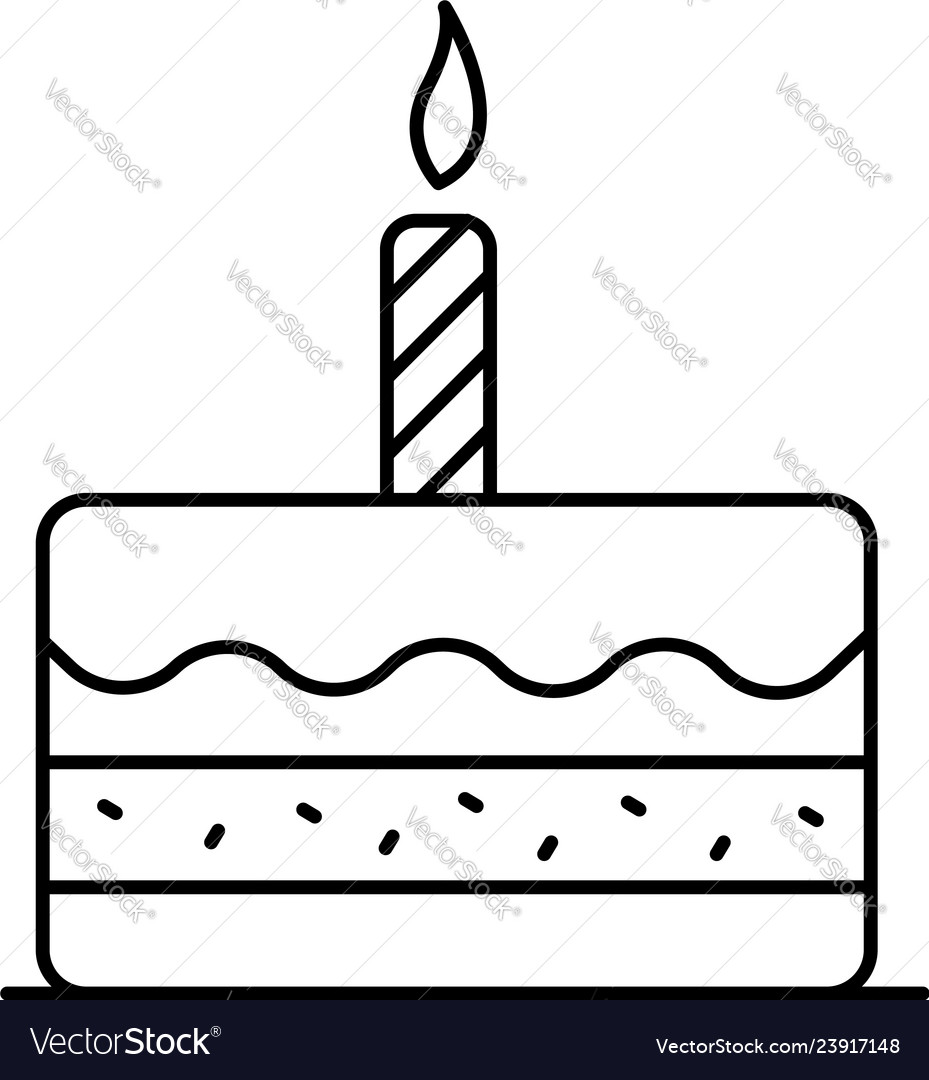 Celebration cake icon, outline style - stock vector 3462583 | Crushpixel