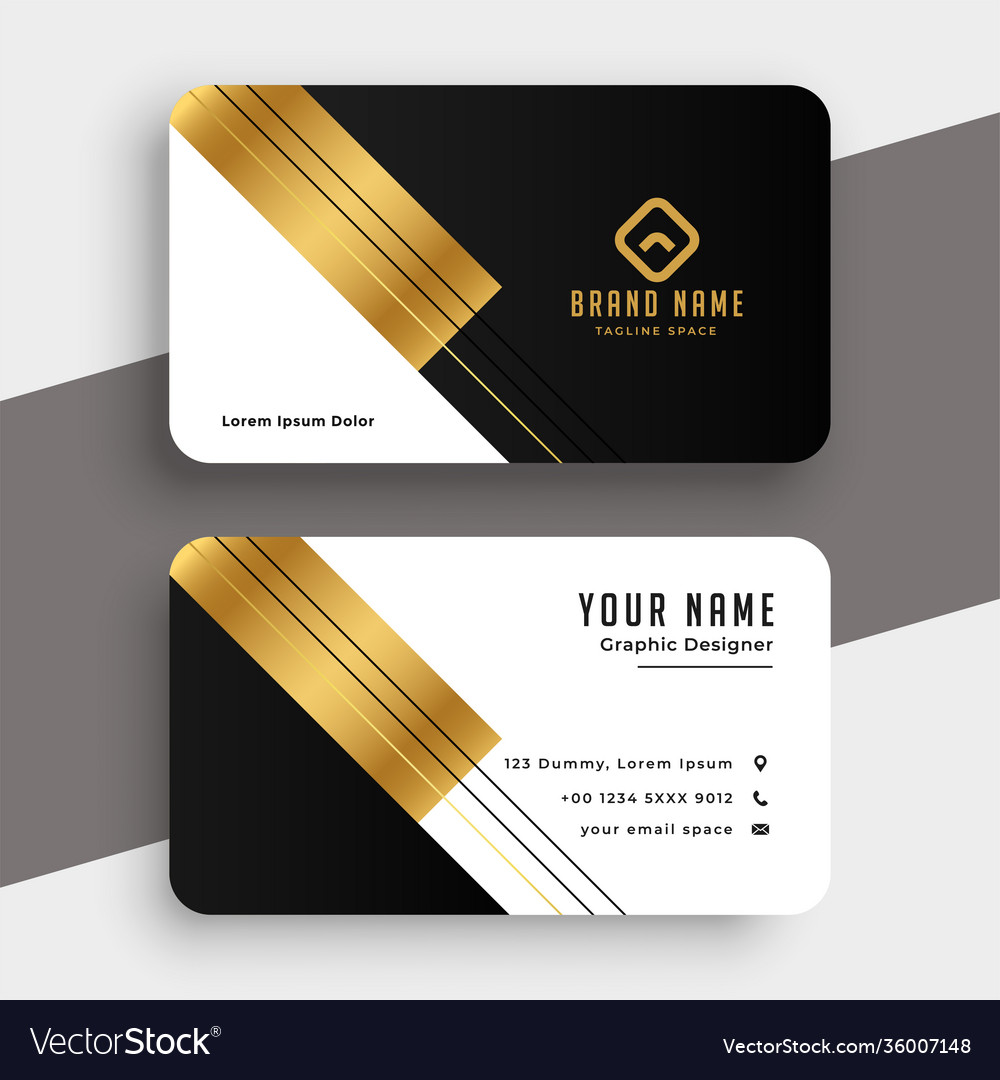 Golden luxury premium business card design Vector Image