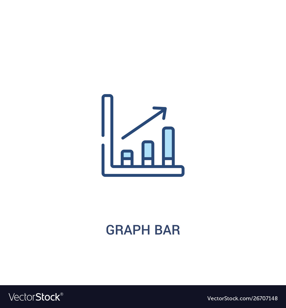 Graph bar concept 2 colored icon simple line vector image Graph bar concept 2 colored icon simple line
