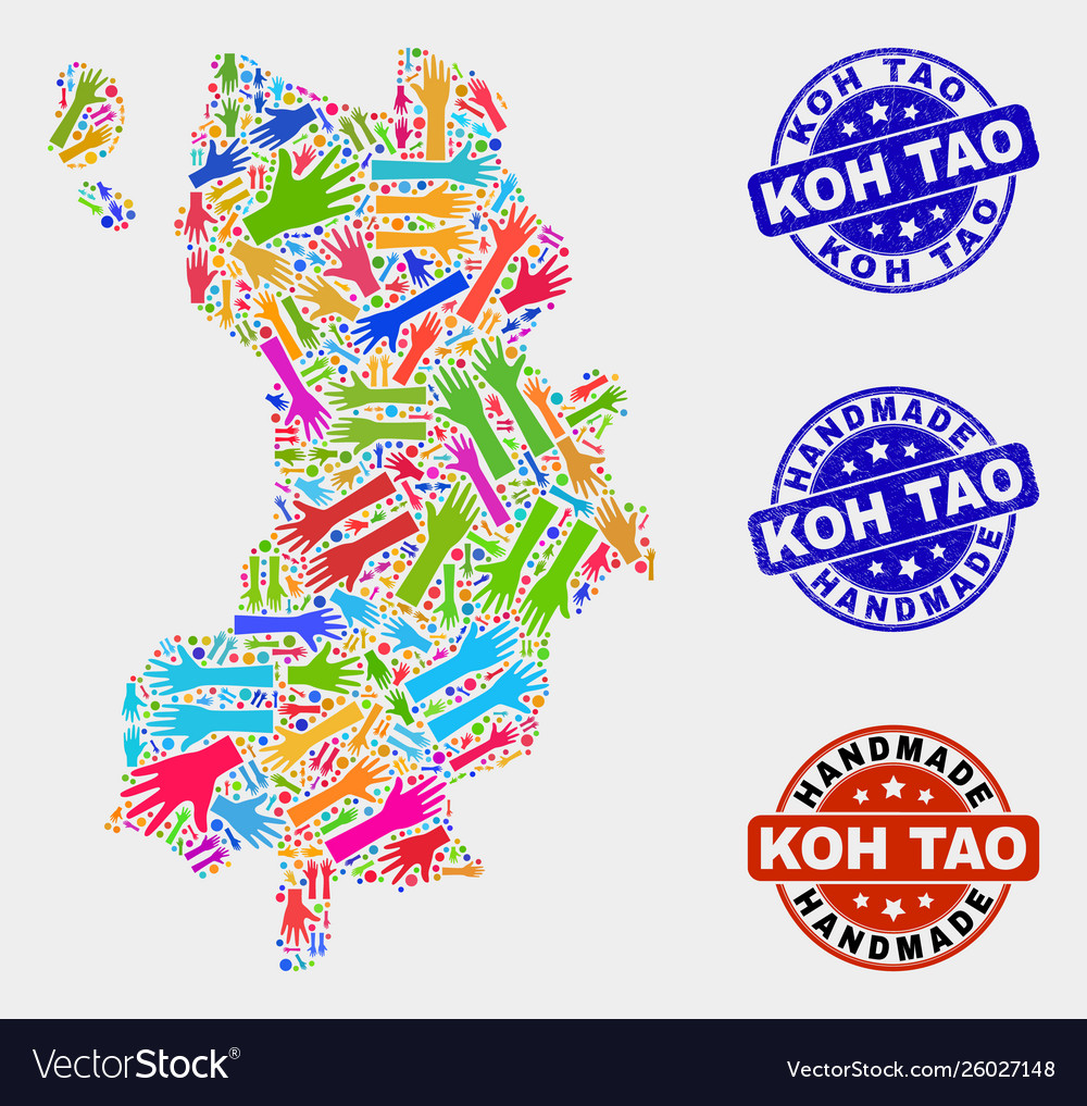 Hand composition koh tao map and textured