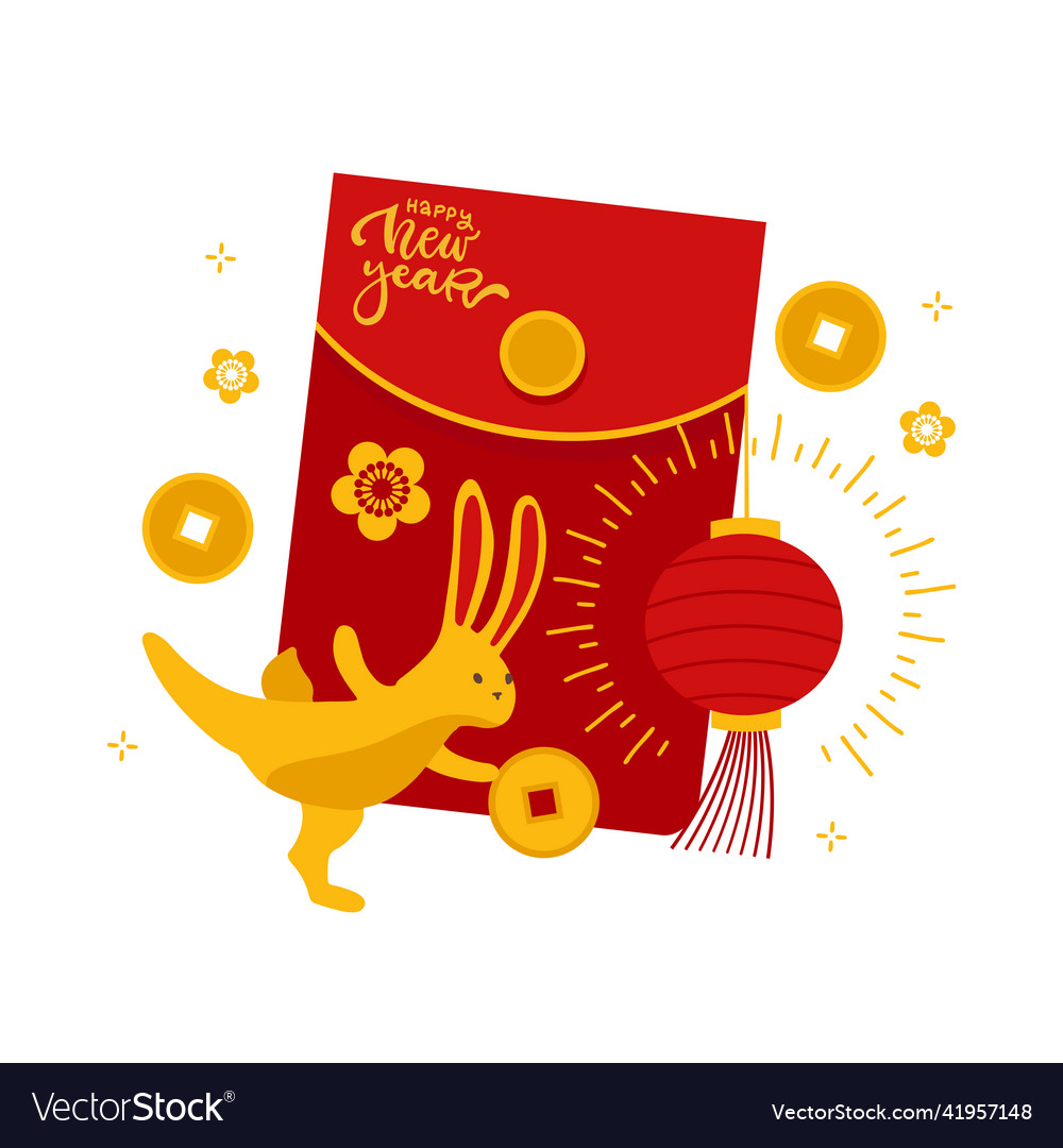 Happy 2023 chinese new year banner or greeting vector image Happy 2023 chinese new year banner or greeting