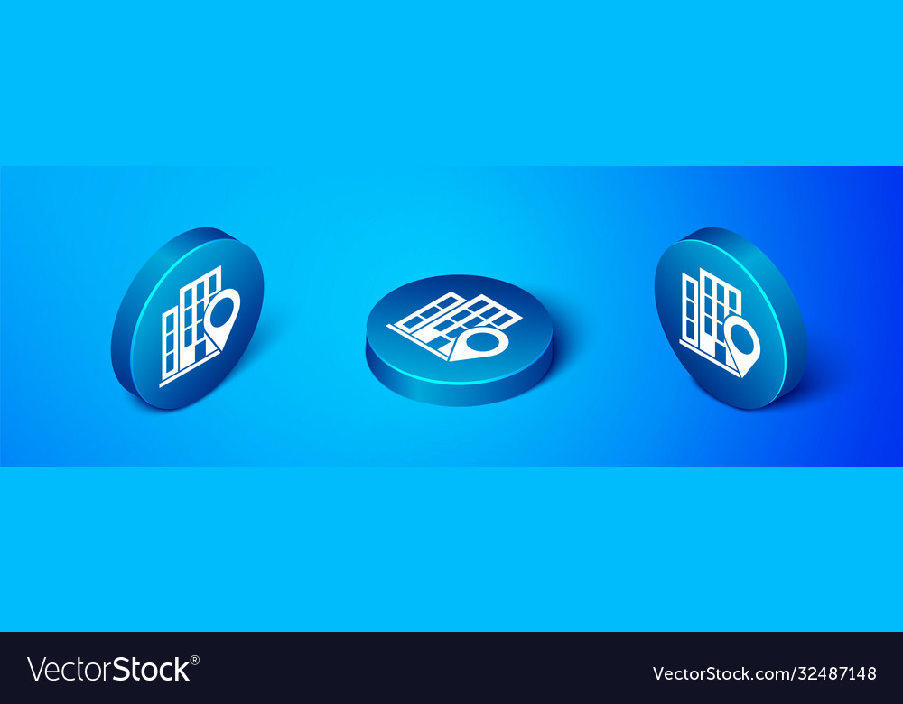 Isometric map pointer with house icon isolated vector image Isometric map pointer with house icon isolated