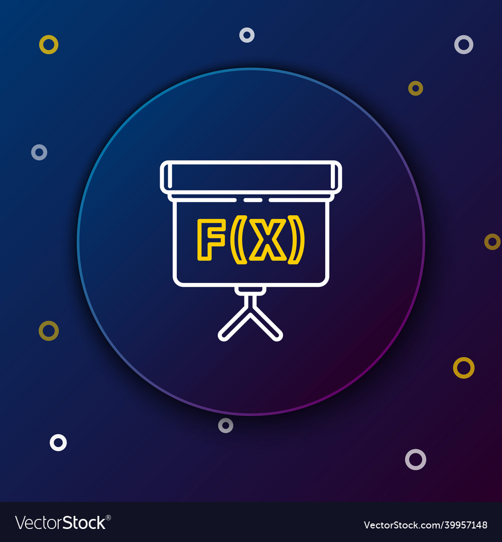 Line chalkboard with function mathematical icon