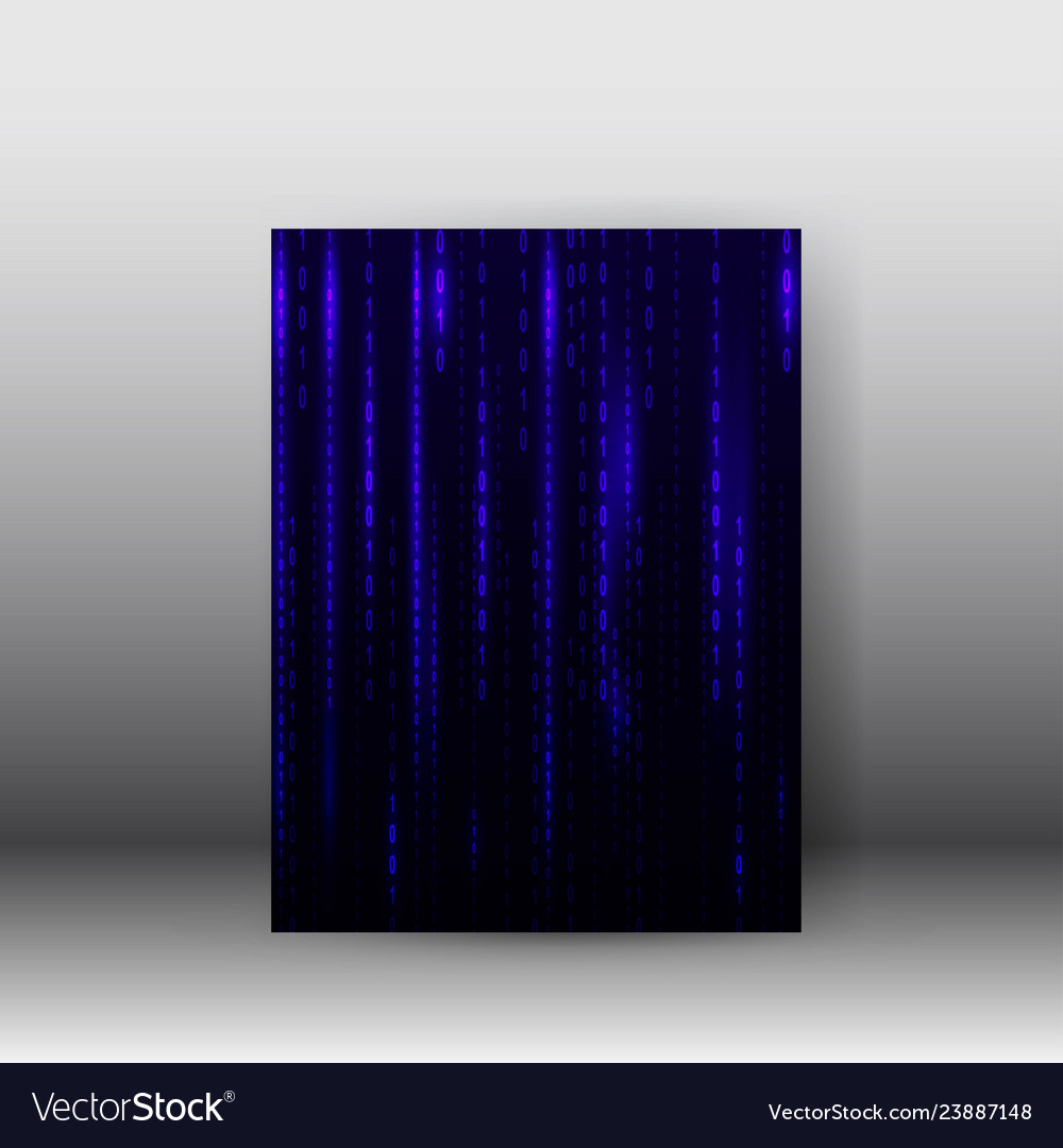 Matrix style binary background poster vector image Matrix style binary background poster