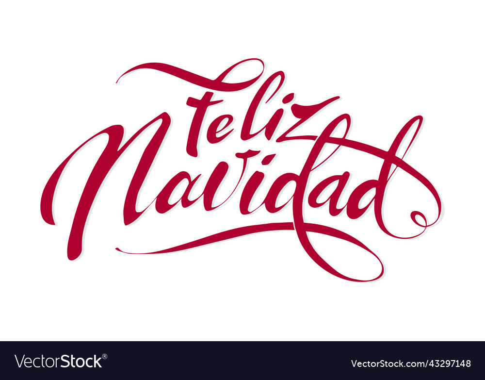 Merry christmas lettering in spanish red