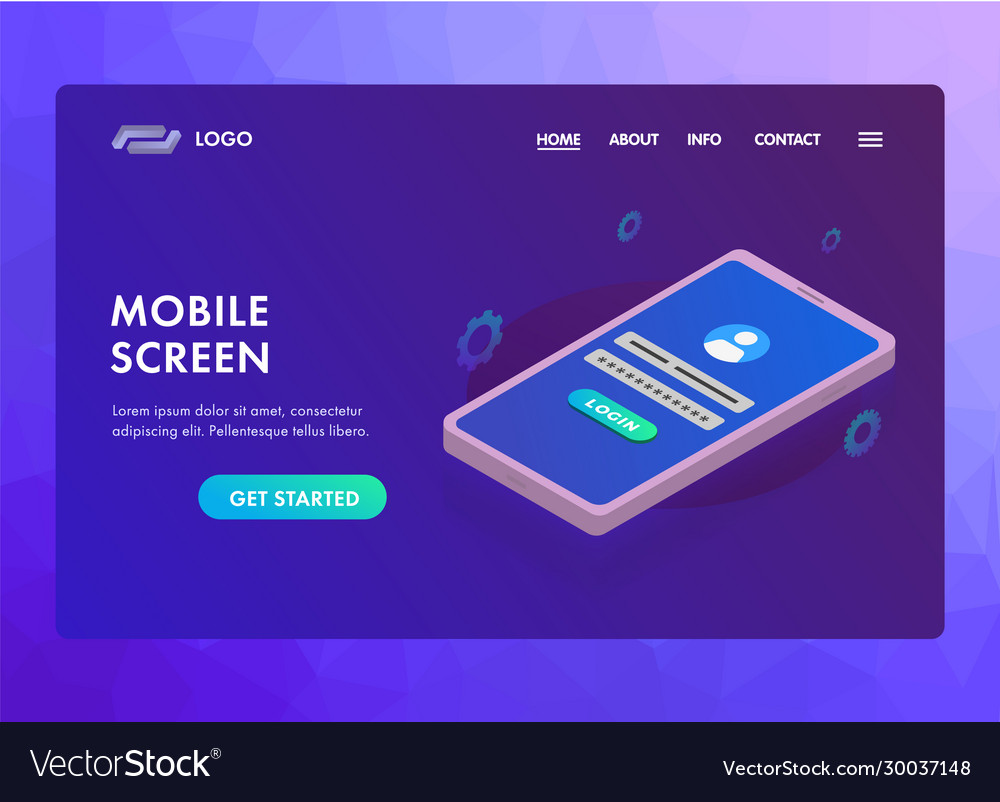 Mobile phone screen ui ux web template