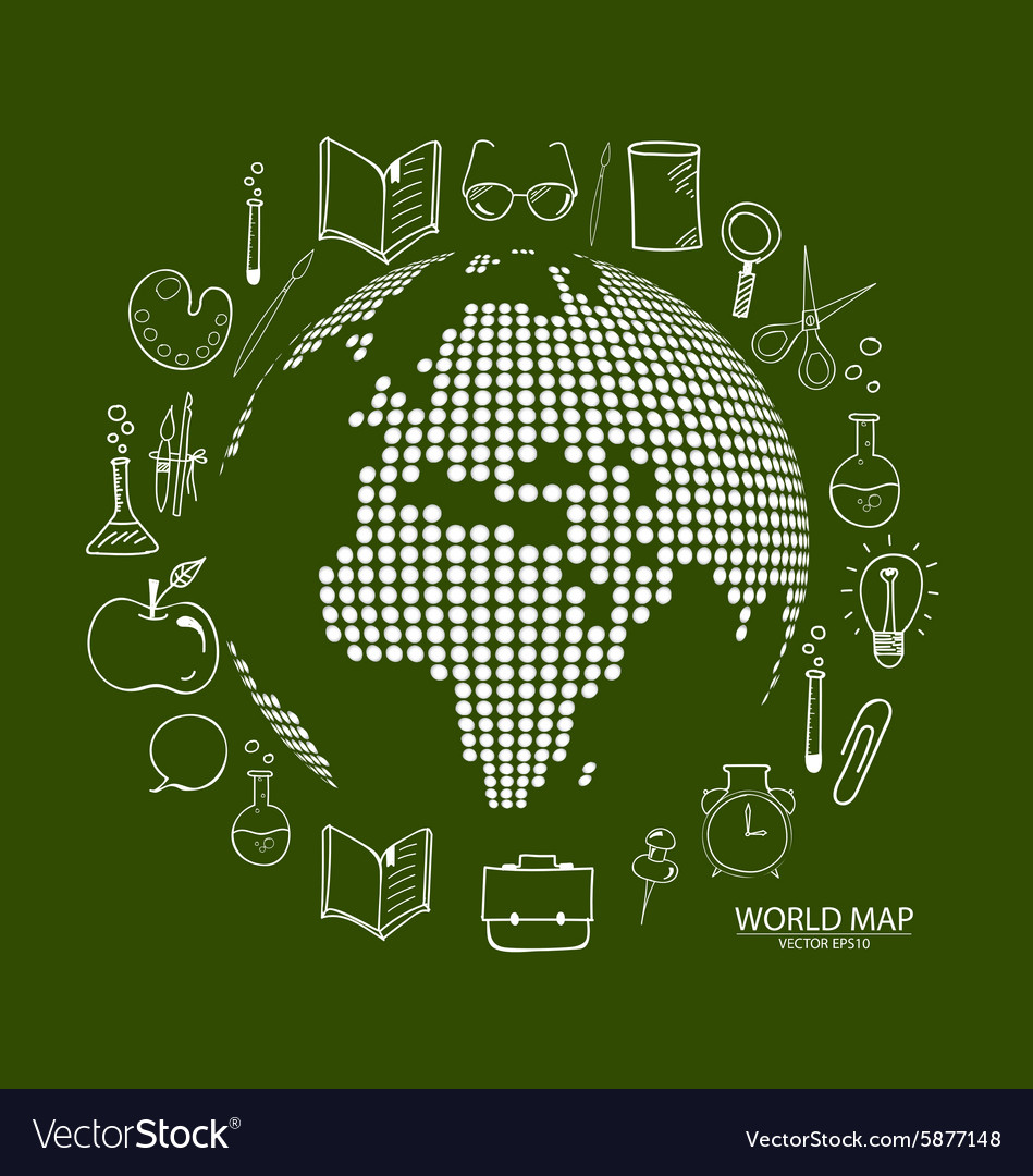 Modern globe with application icon template
