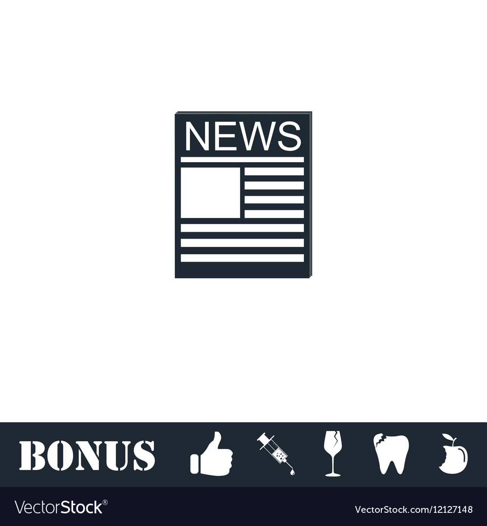 News icon flat Royalty Free Vector Image VectorStock