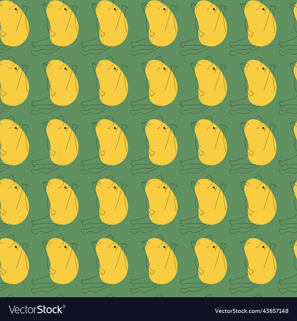 Pattern with line and spot cat in the style Vector Image Pattern with line and spot cat in the style