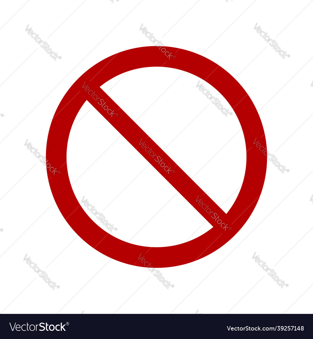 Prohibition Symbol - Empty Circle Backslash