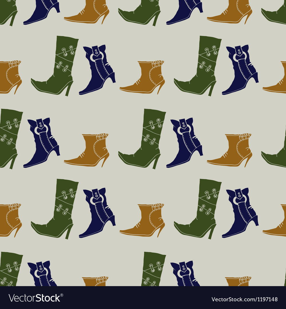 Seamless pattern with colored boots