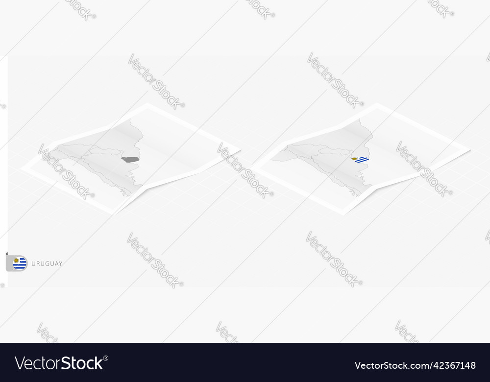 Set of two realistic map uruguay with shadow Vector Image Set of two realistic map uruguay with shadow