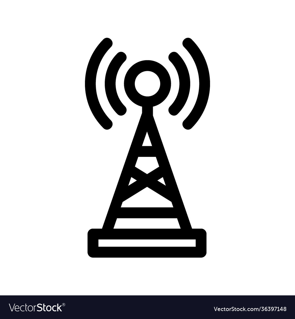 Signal tower icon or logo isolated sign symbol