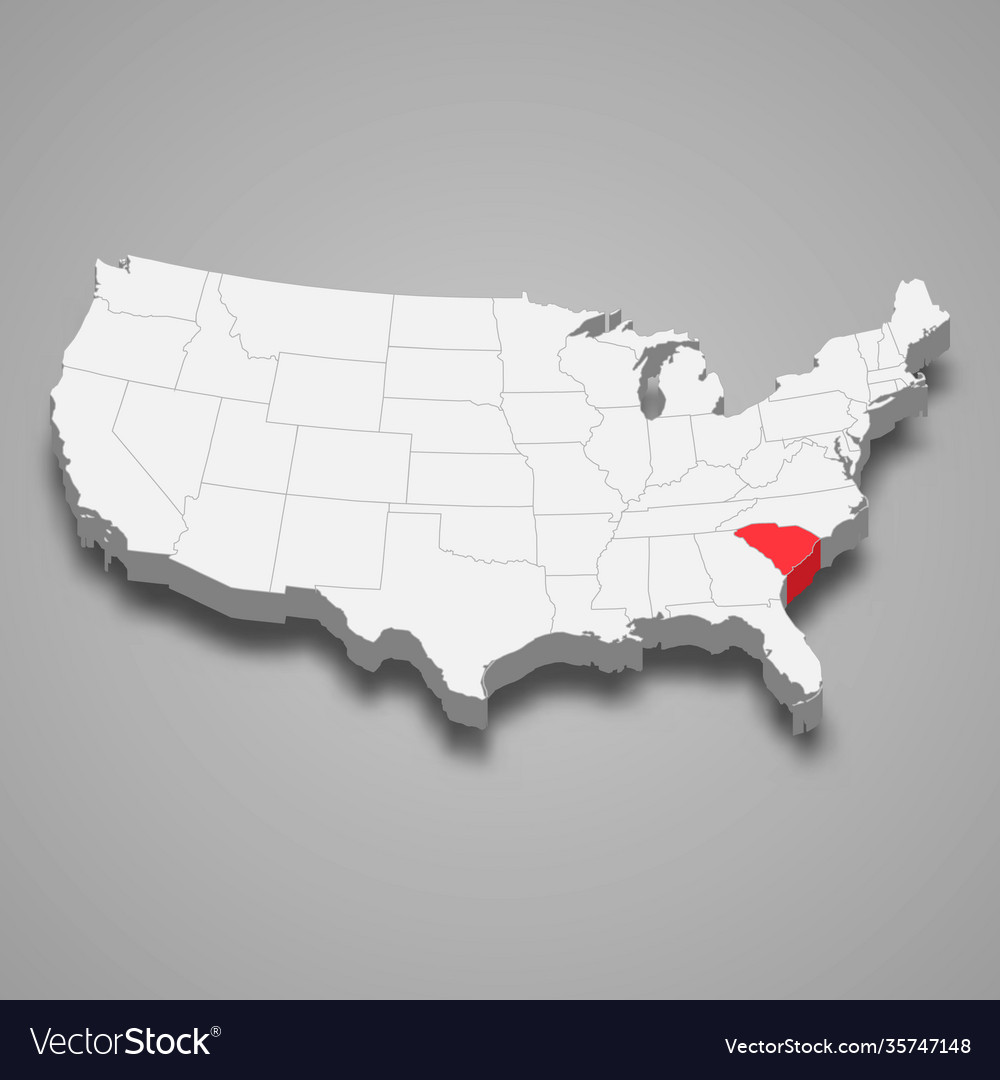 South carolina state location within united Vector Image