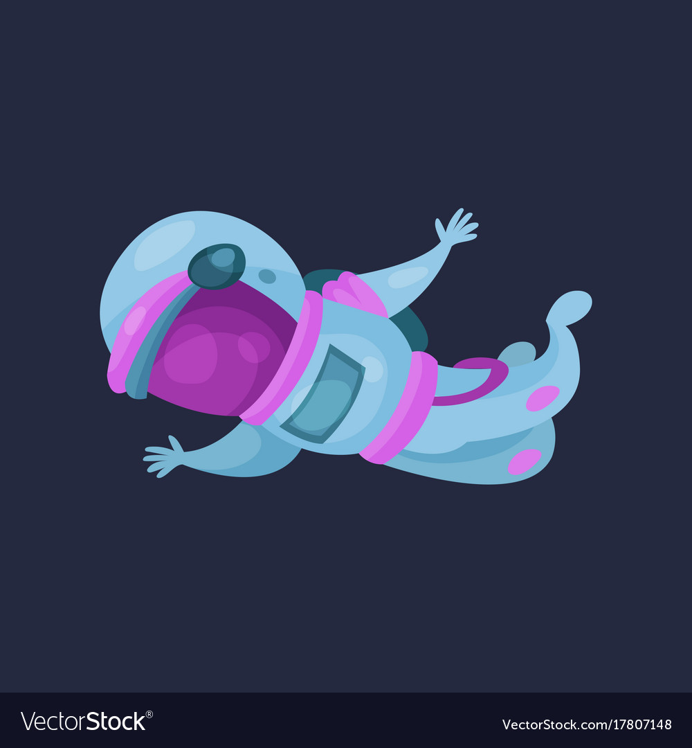 Spaceman character astronaut working in space