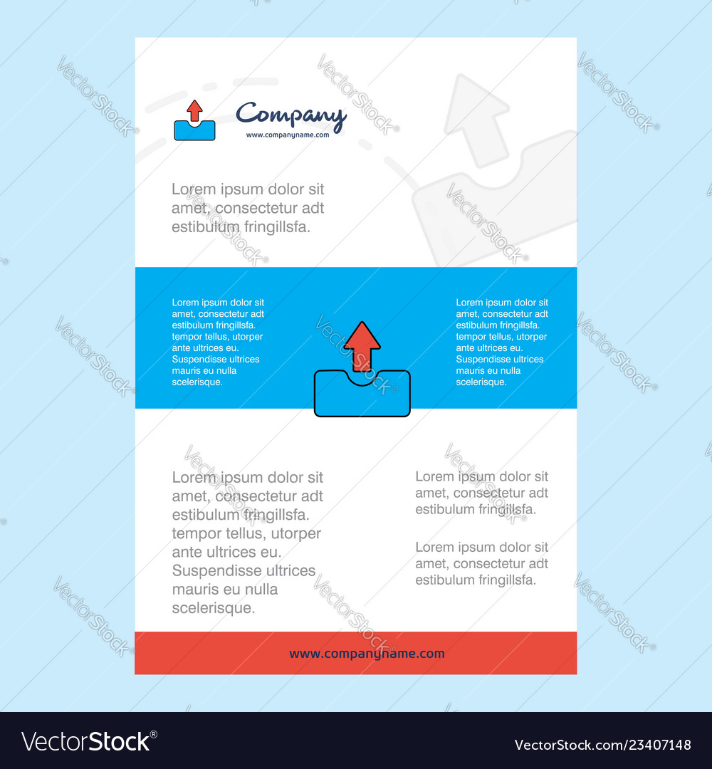 Template layout for uploading company profile vector image Template layout for uploading company profile
