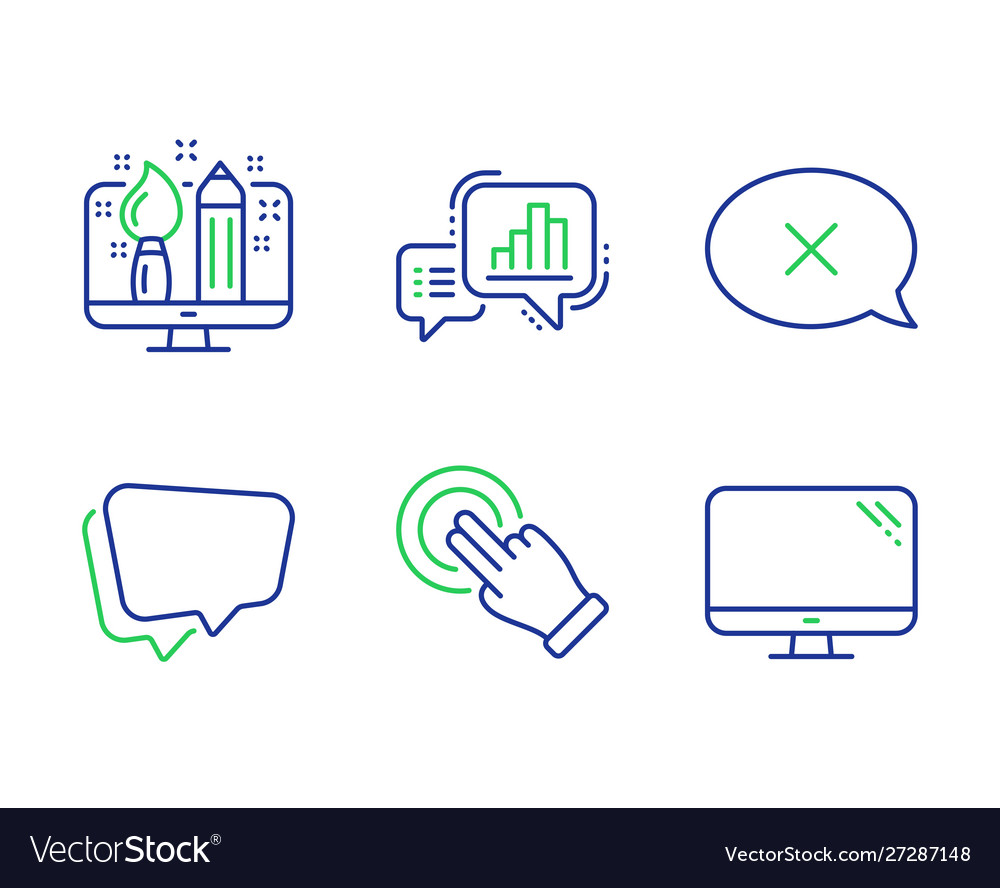 Touchscreen gesture speech bubble and graph chart