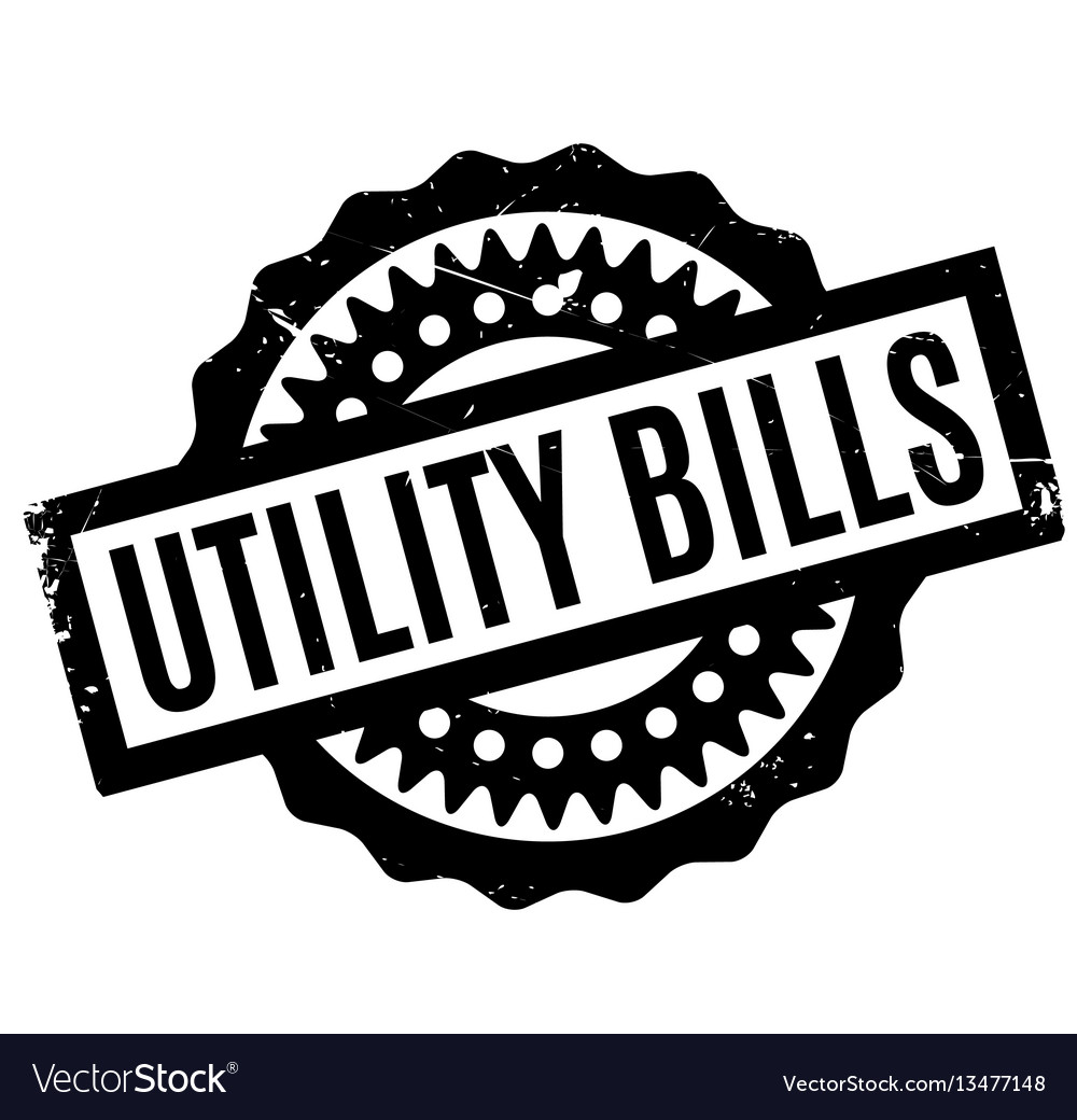 Utility bills rubber stamp