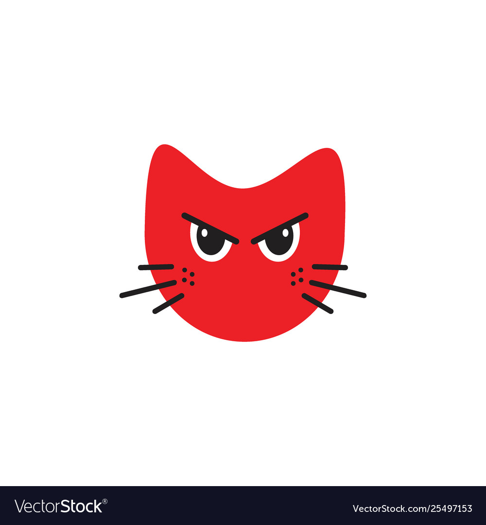 Angry cat face Royalty Free Vector Image - VectorStock