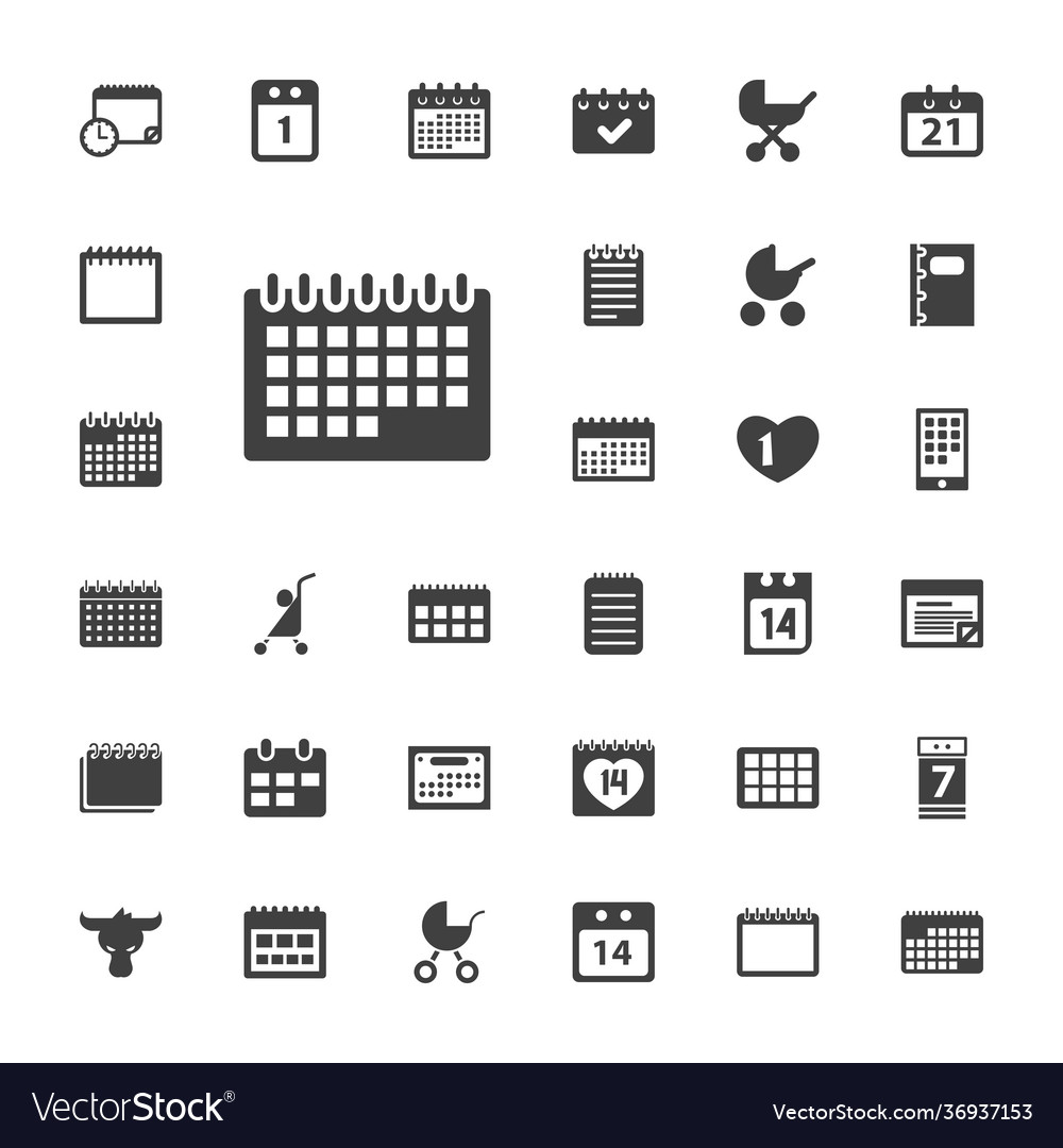 Calendar icons Royalty Free Vector Image - VectorStock