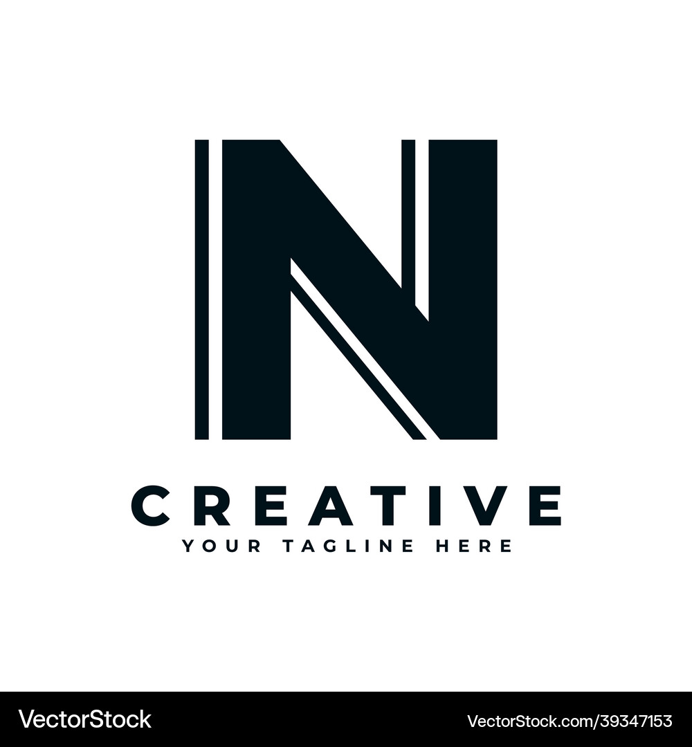 Creative initial letter n logo design usable Vector Image