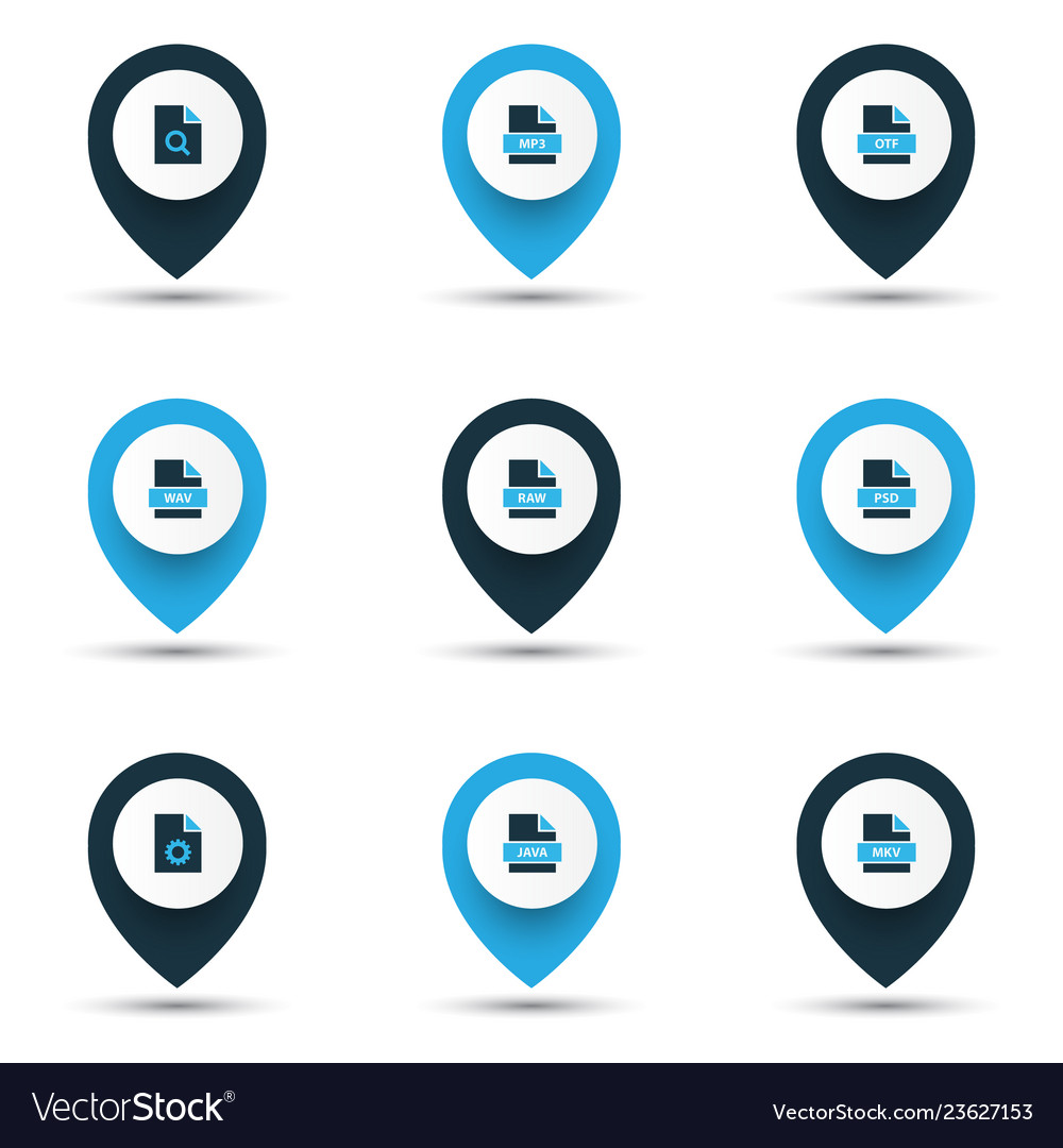 Document icons colored set with search file