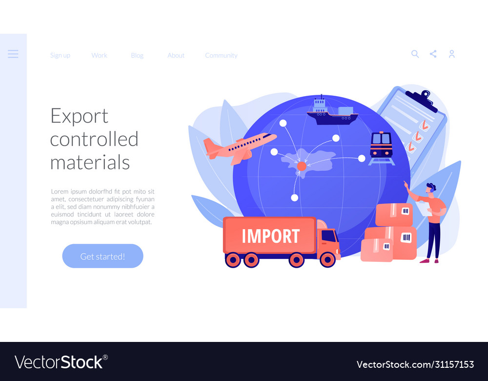 Export control concept landing page vector image Export control concept landing page