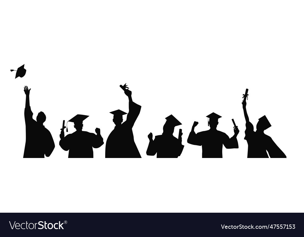 Graduated from university and college Royalty Free Vector