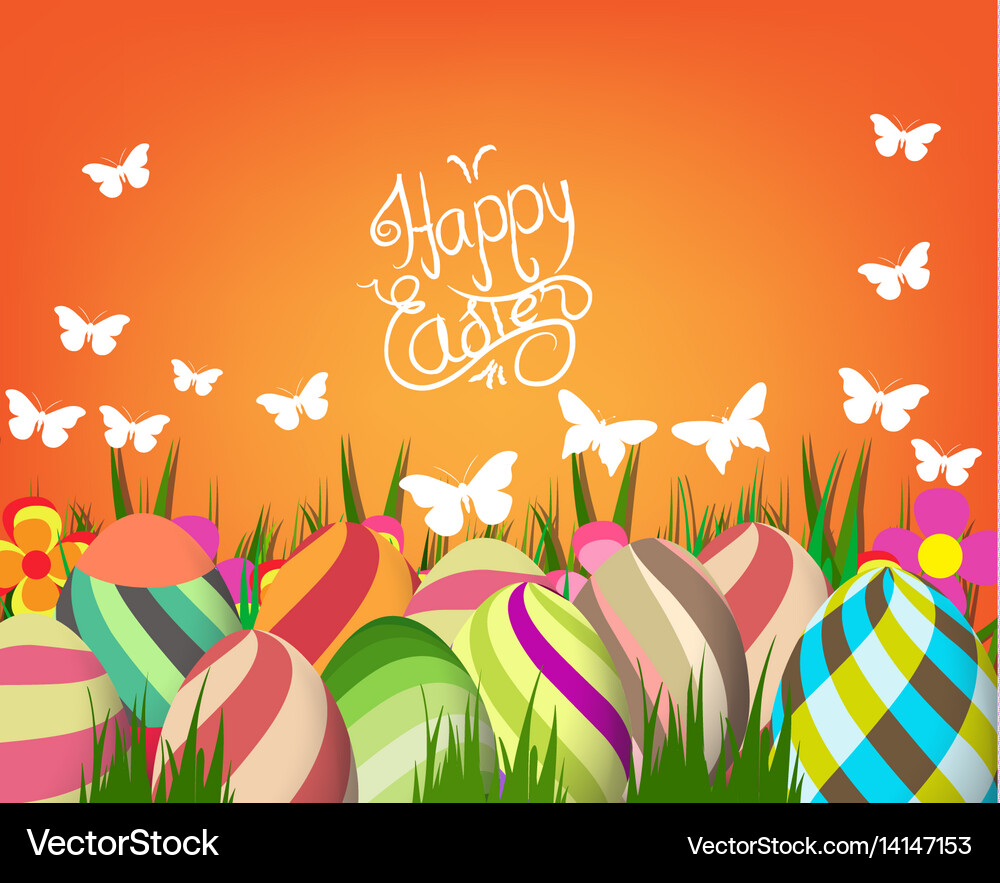 Handwriting inscription happy easter template Vector Image