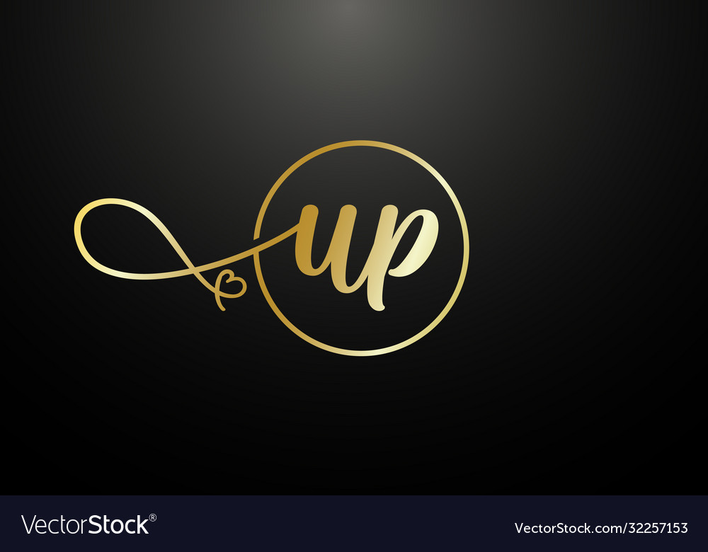 Initial monogram letter u p logo design template