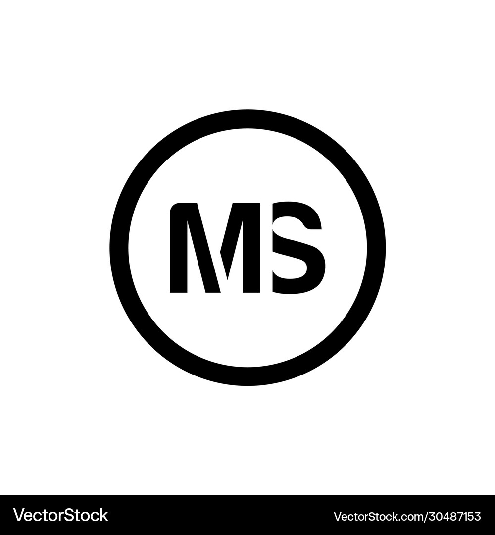 Initial ms letter logo design template abstract Vector Image