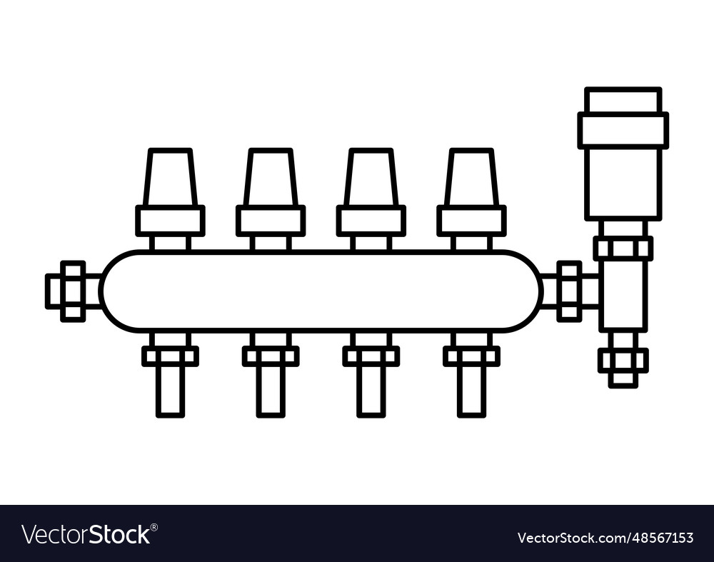 Of hydronic manifold industrial Royalty Free Vector Image