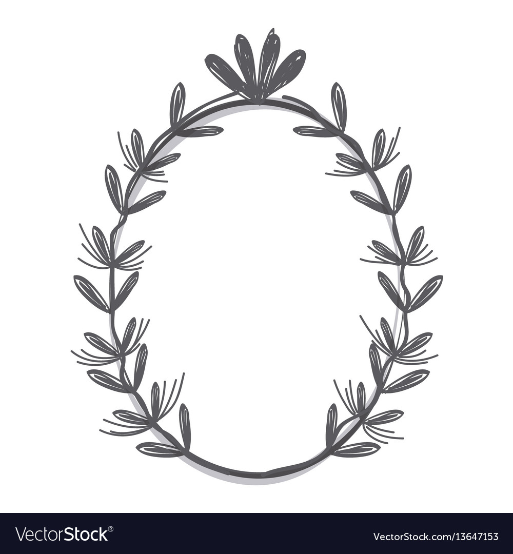 Rustic emblem branches icon