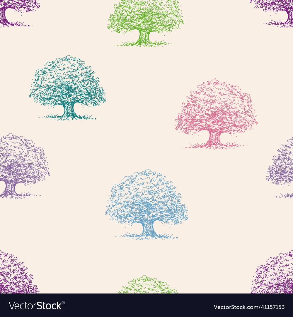 Seamless background of colorful sketches abstract