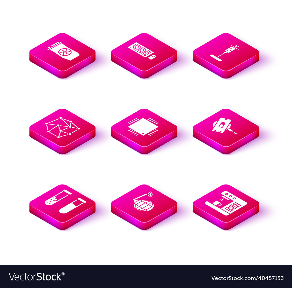Set test tube and flask social network neural vector image Set test tube and flask social network neural
