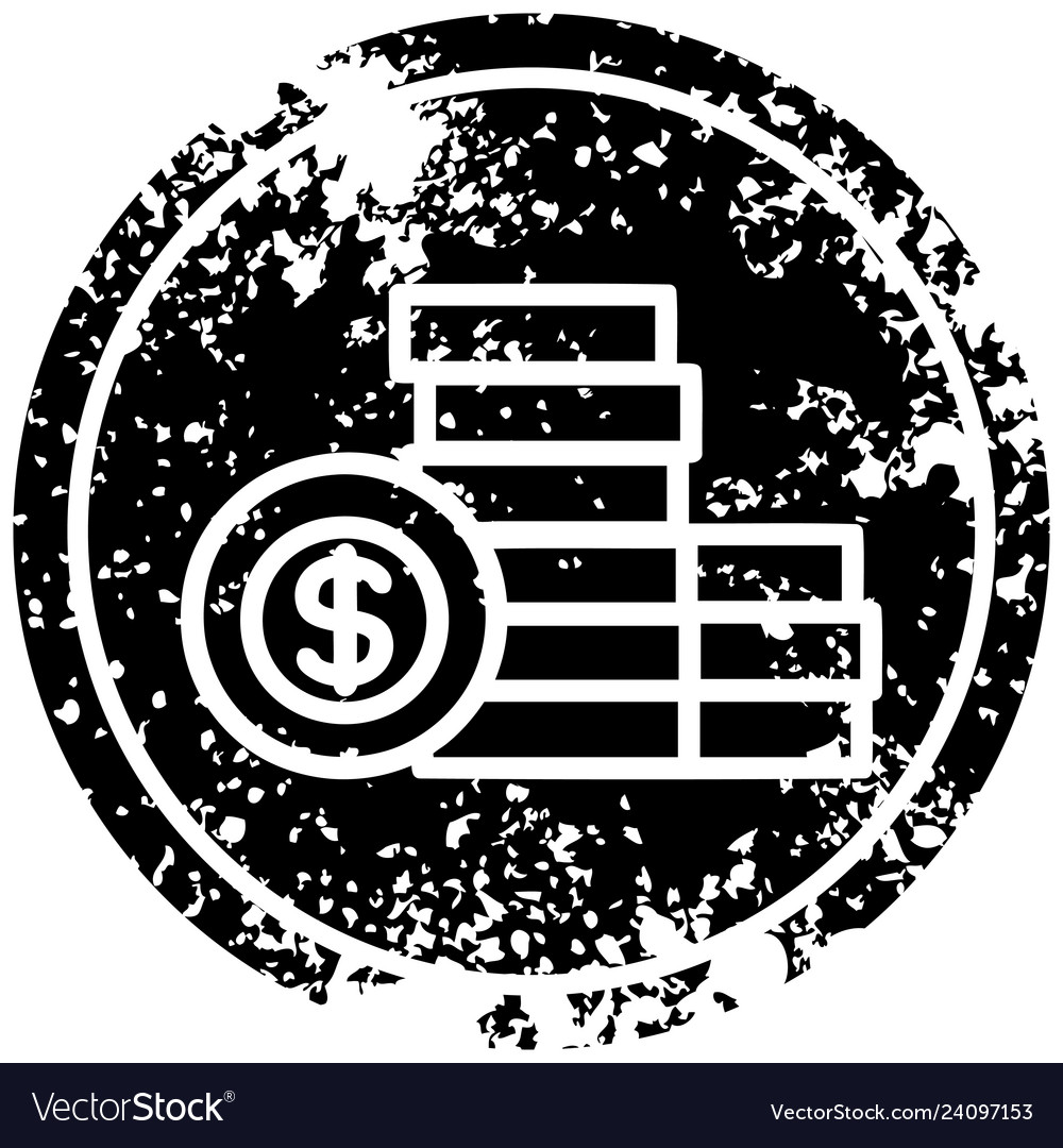 Stacked money distressed icon