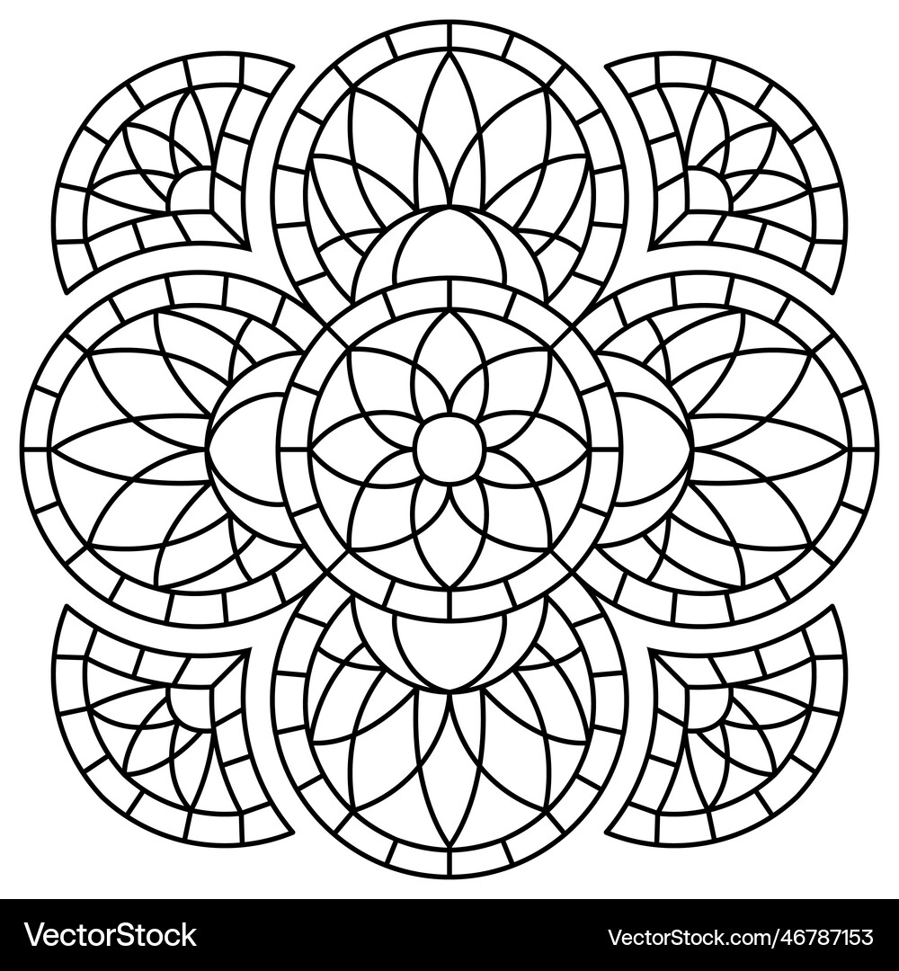 Stained-glass window in gothic style medieval Vector Image