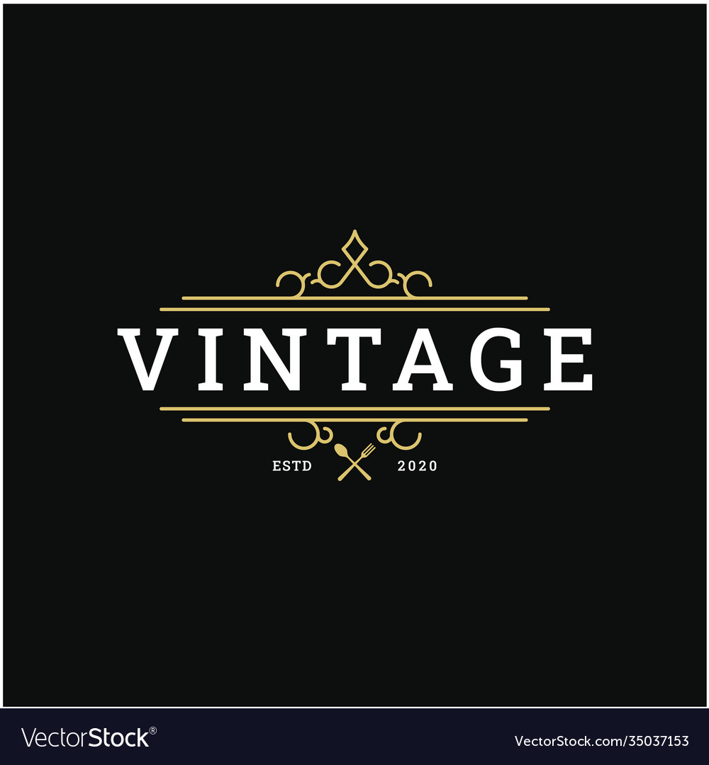 Vintage retro restaurant bar bistro logo design Vector Image