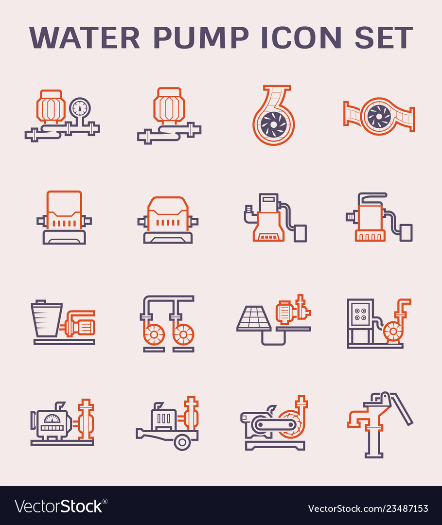 Water pump icon set design