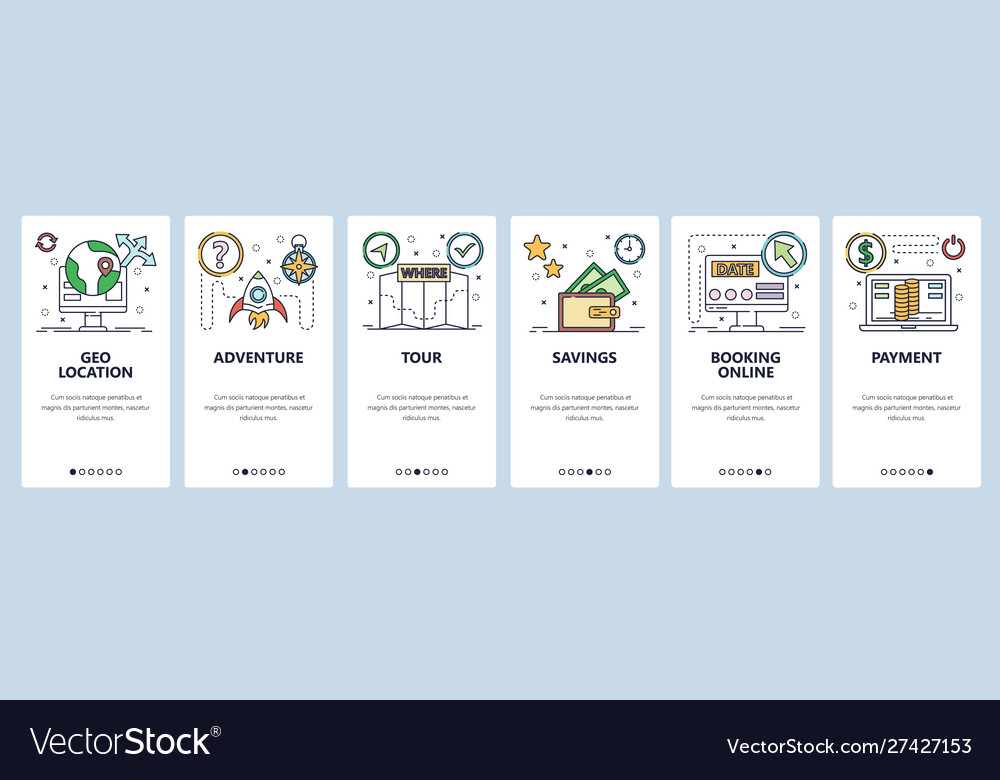 Website and mobile app onboarding screens vector image Website and mobile app onboarding screens