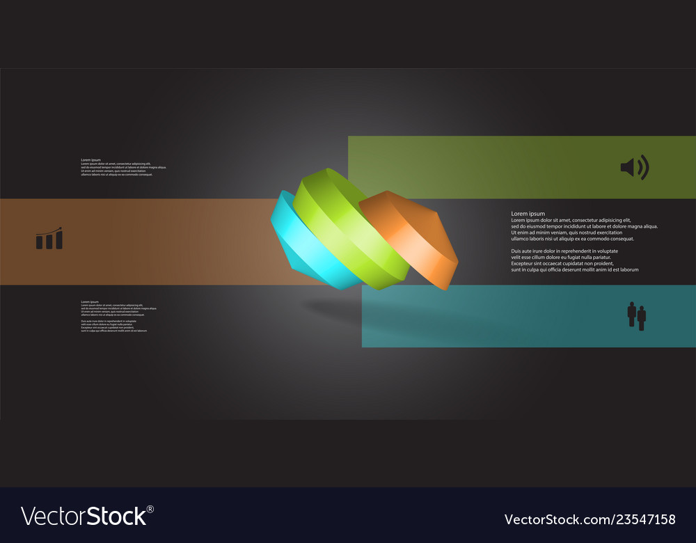 3d infographic template with round