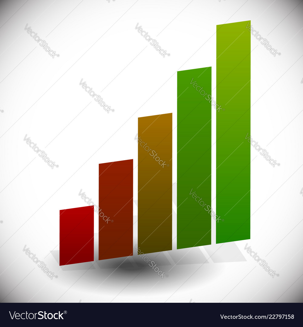 Bar chart graph element isolated on white