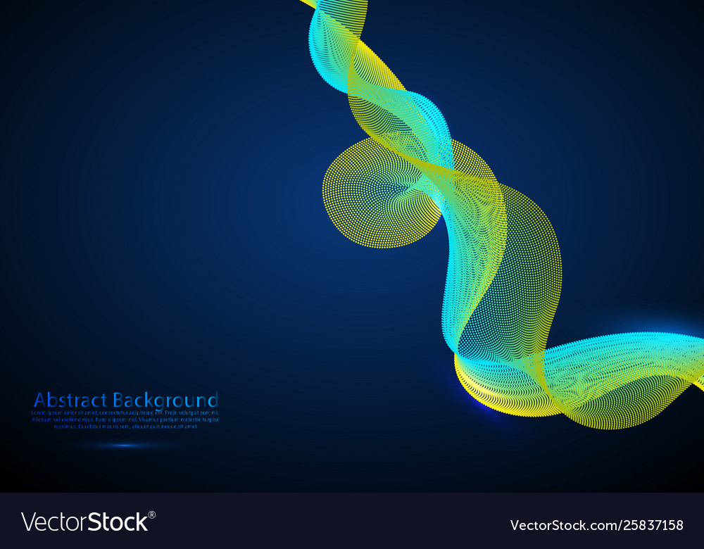 Beautiful wave shaped array glowing vector image Beautiful wave shaped array glowing