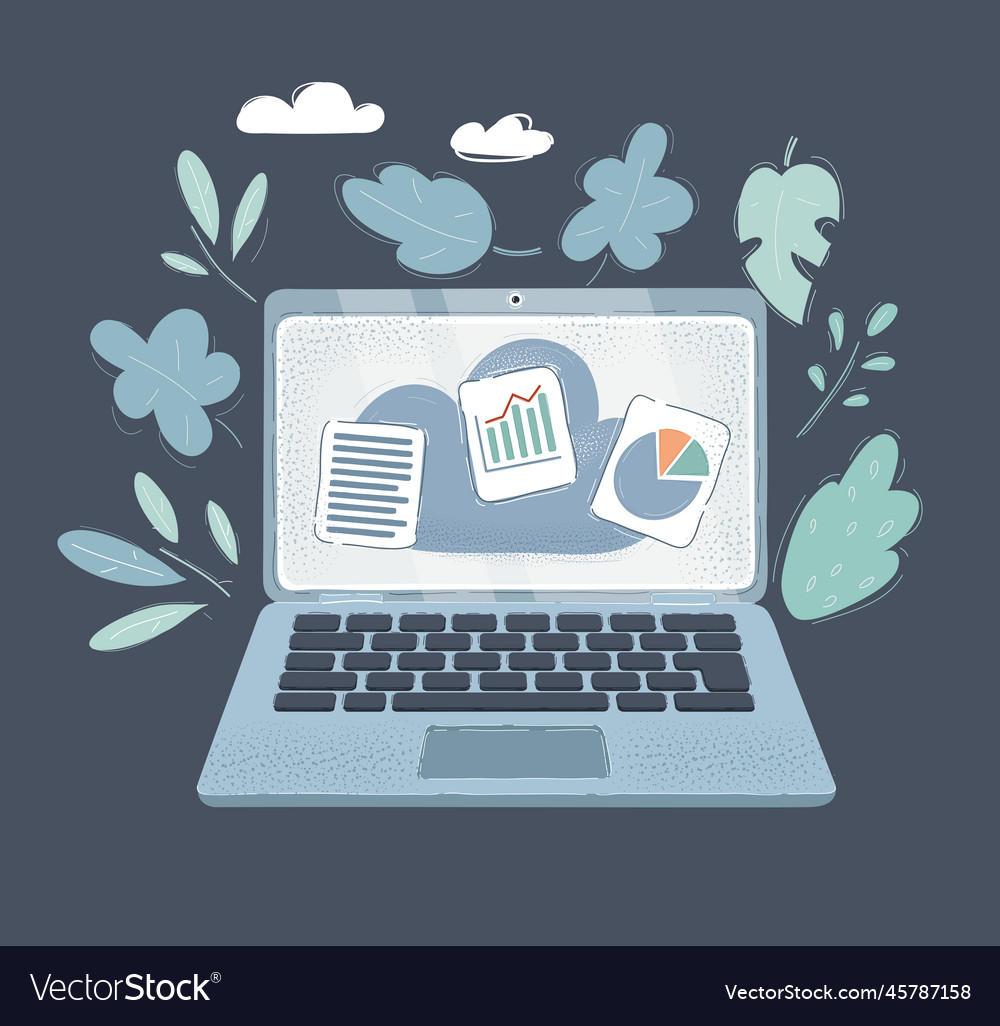 Clouds storage computing vector image Clouds storage computing