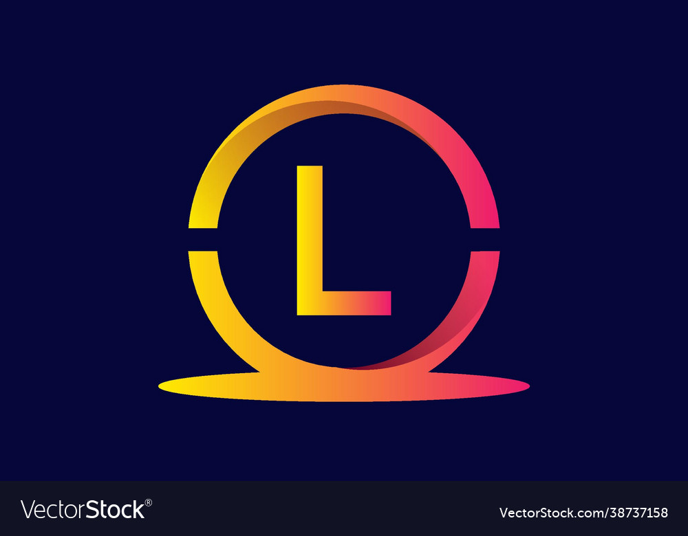 Colorful yellow pink gradient color l initial Vector Image