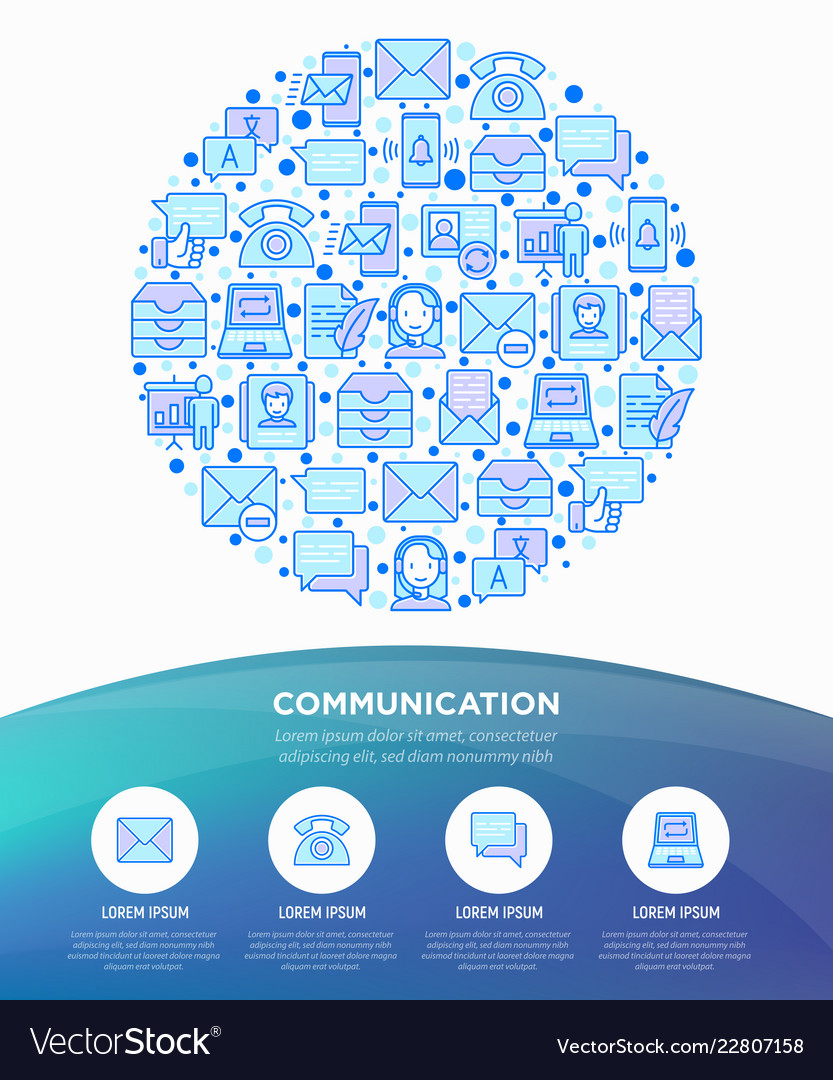 Communication concept in circle