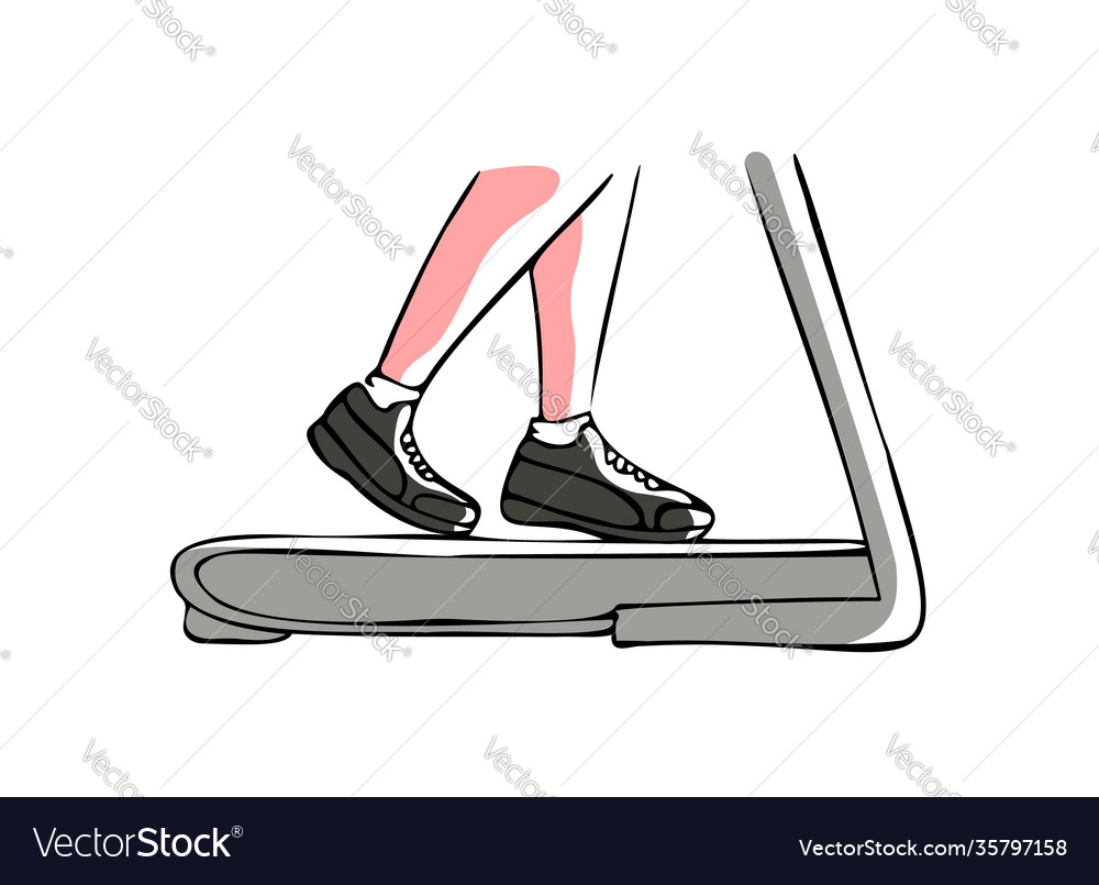 Drawn isolated image with feet running