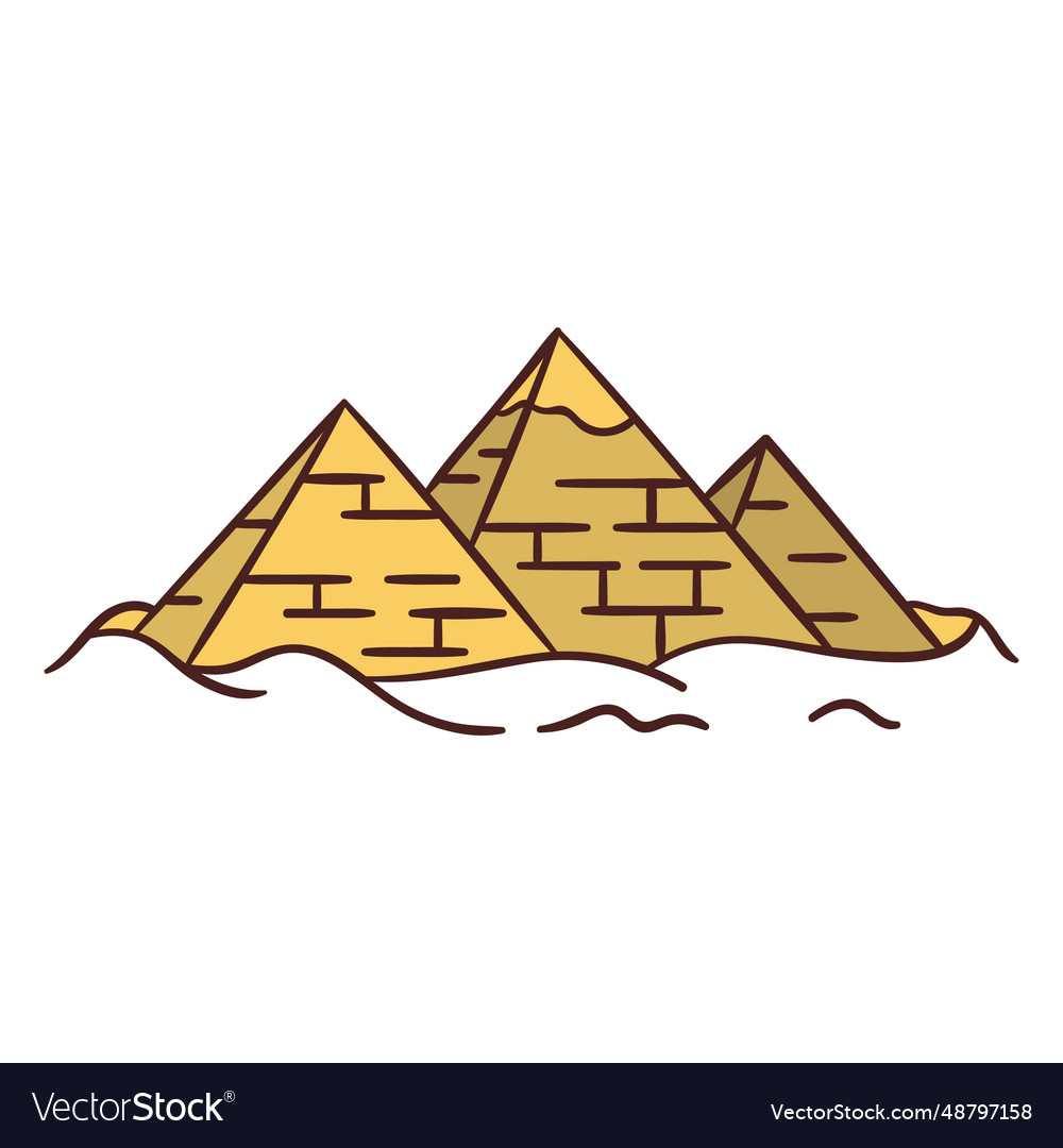 Egyptian symbol pyramid hand drawn Royalty Free Vector Image