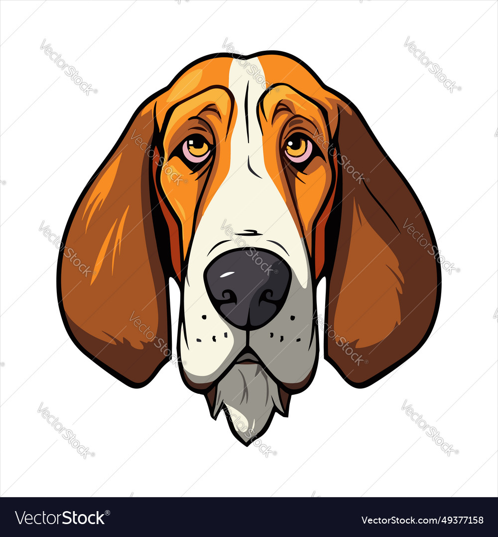 English coonhound dog breed cute cartoon kawaii Vector Image