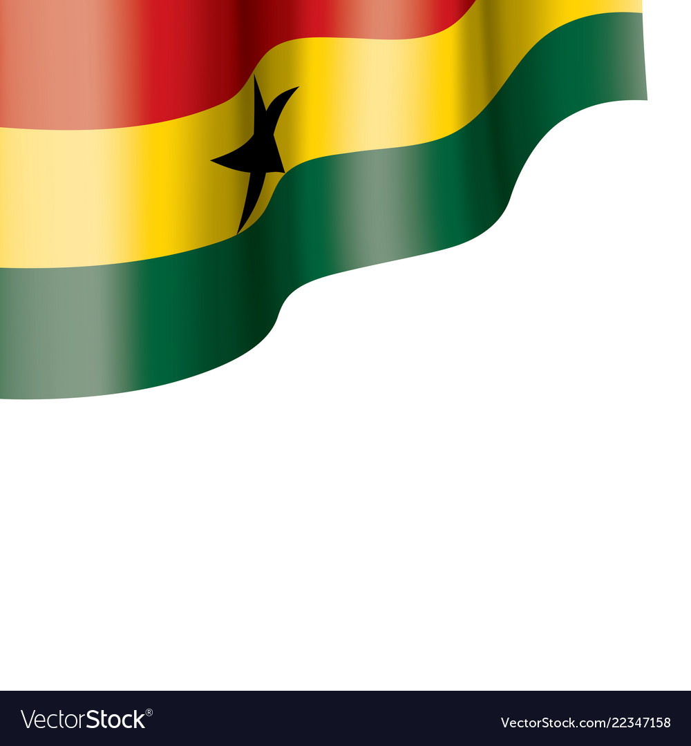 Ghana flag on a white